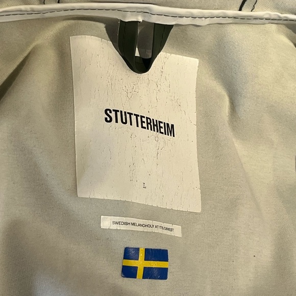 Stutterheim Mosebacke Hooded Long Sleeve Raincoat - olive green- size L - Picture 7 of 7